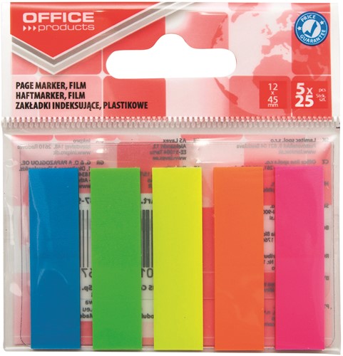Indextabs 12mmx45mm, 5x25 kleuren 