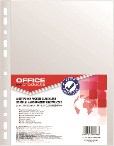 Showtas A4 55 micron 11-gaats transparant glashelder, 100 stuks