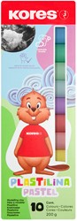 Boetseerklei Kores plastilina, 10 stuks à 20 gram, pastel kleuren
