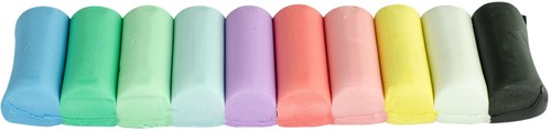Boetseerklei Kores plastilina, 10 stuks à 20 gram, pastel kleuren-2