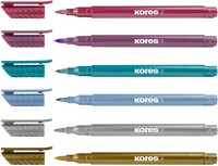 Brush tip marker Kores, "Metallic Style", set van 6 stuks, metallic kleuren-3