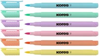 Brush tip markers Kores, set van 6 stuks, pastel kleuren-2
