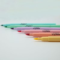 Kores brush tip markers set van 6 pastel kleuren 21462.PT06