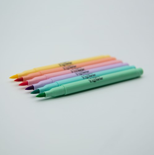 Kores brush tip markers set van 6 pastel kleuren 21462.PT07