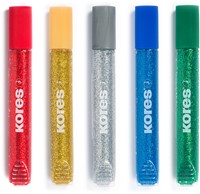 Glitterlijm pennen Kores, set 5x10,5ml, felle kleuren-2