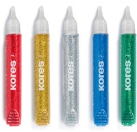 Glitterlijm pennen Kores, set 5x10,5ml, felle kleuren-3