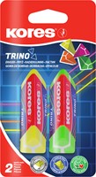 Gum Kores, driehoekig "TRINO", 2 neon kleuren op blister