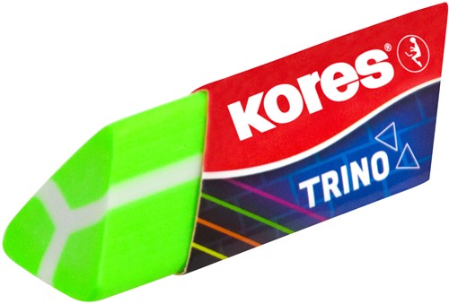 Kores gum driehoekig TRINO 2 neon kleuren op blister 40523 03