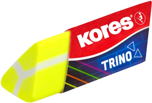 Kores gum driehoekig TRINO 2 neon kleuren op blister 40523 06