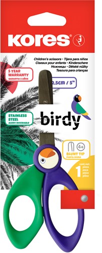 Kinderschaar Kores "Birdy", 125mm, assorti kleuren