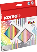 Kores kleurpotloden, driehoekig, 26 kleuren Kolores Style 93320.PT06