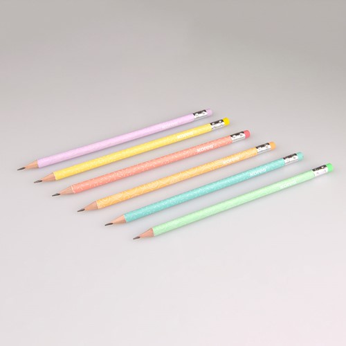 Potloden Kores driehoekig "Grafitos Style Pastel", set van 6, pastel kleuren-3