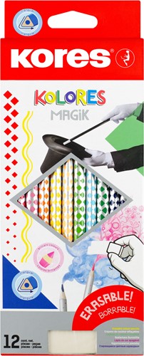 Kleurpotloden Kores, driehoekig "Kolores Magik", 12 kleuren, goed uitgumbaar