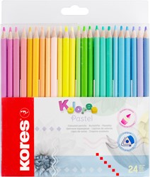 Kleurpotloden Kores driehoekig "Kolores Pastel", set van 24 stuks, pastel kleuren