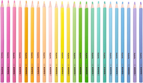 Kleurpotloden Kores driehoekig "Kolores Pastel", set van 24 stuks, pastel kleuren-2