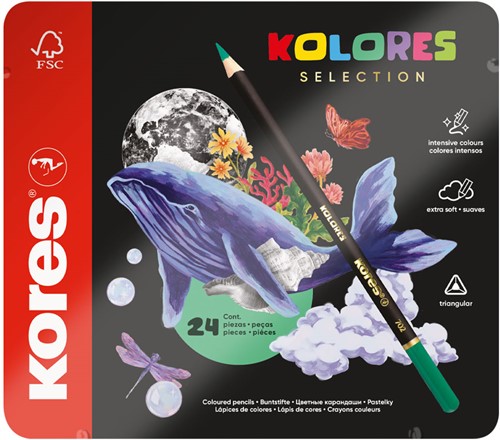 Kleurpotloden Kores driehoekig "Kolores Selection",  24 stuks