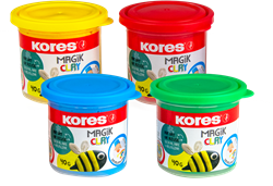 Magic Clay Kores, set van 4 potjes à 40 gram, felle kleuren