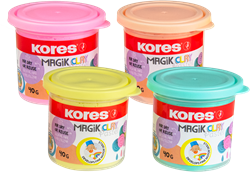 Magic Clay Kores, set van 4 potjes à 40 gram, pastel kleuren