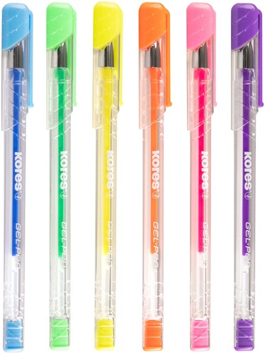 Gelpen Kores, etui met 6 trendy kleuren, neon-2