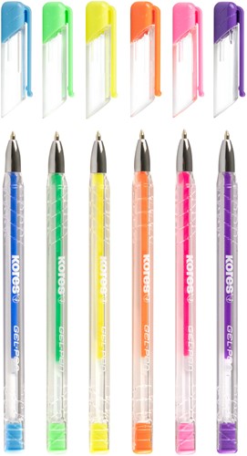 Gelpen Kores, etui met 6 trendy kleuren, neon-3