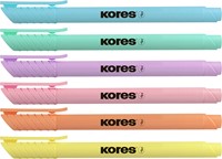 Markeerstift Kores "High Liner pastel", set van 6 stuks, pastel kleuren-2