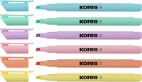 Markeerstift Kores "High Liner pastel", set van 6 stuks, pastel kleuren-3