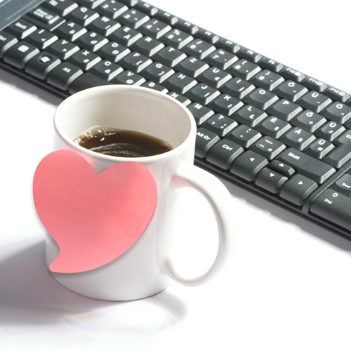 Memoblok Kores, hartvorm "Heart", 70x70mm, 250vel, 5 kleuren-3