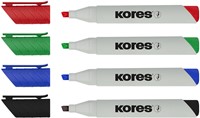 Whiteboard markers Kores "ECO XW1", 90% recycled plastic, 3mm beitel punt, set van 4 kleuren-3