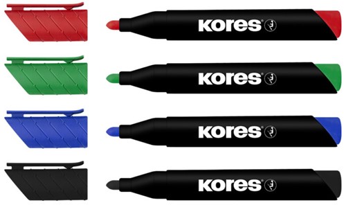 Permanent marker Kores "ECO Set XP1", 90% recycled plastic, 3mm ronde punt, set à 4 kleuren-3