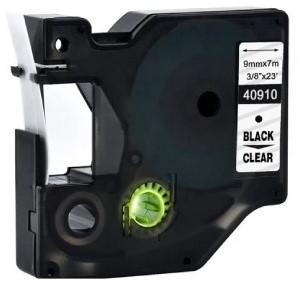 LabeltapeReprint 40910 D S0720670 9mmx7m zwart op transparant