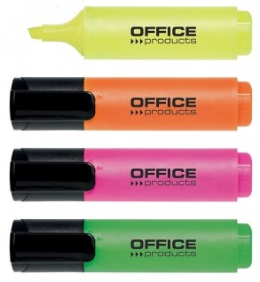 Markeerstift met beitelpunt assorti - 4 kleuren (roze/geel/groen/oranje) 2-5mm