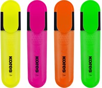 Markeerstift Kores Bright Liner Plus, 0,5-5mm, assorti, 4 kleuren