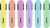Markeerstift Kores Bright Liner Plus, 0,5-5mm, assorti, 6 pastel kleuren