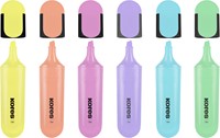 Markeerstift Kores Bright Liner Plus, 0,5-5mm, assorti, 6 pastel kleuren-2