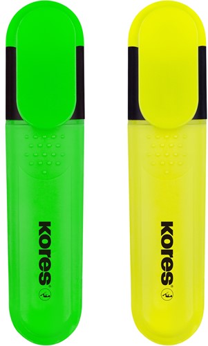 Markeerstift Kores Bright Liner Plus, 0,5-5mm, assorti, 2 kleuren