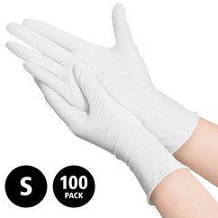 Nitril - doos/100 stuks - maat S - witte handschoenen ongepoederd