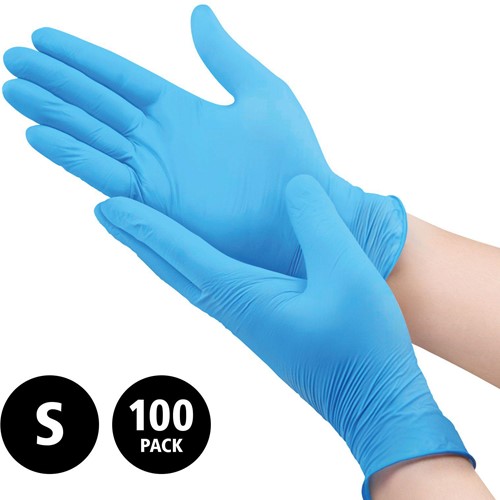 Nitril - omdoos/10x100 stuks - maat S - blauwe handschoenen ongepoederd