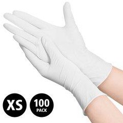 Nitril - doos/100 stuks - maat XS - witte handschoenen ongepoederd