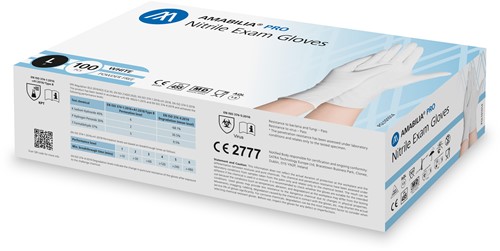 Nitril - omdoos/10x100 stuks - maat L - witte handschoenen ongepoederd-2