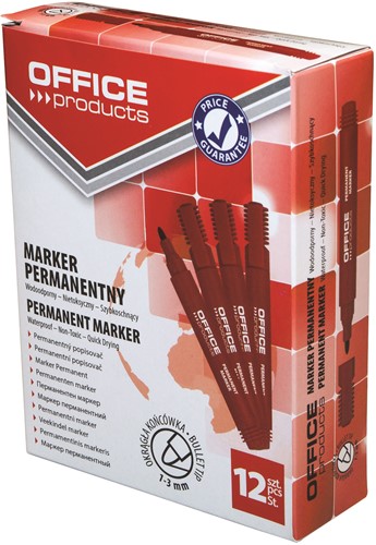 Permanent marker rood, ronde punt, kunststof barrel-2