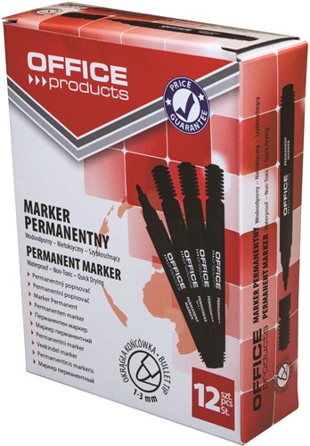 Permanent marker zwart, ronde punt, kunststof barrel-2