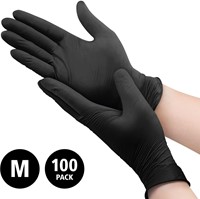 Nitril - doos/100 stuks - maat M - zwarte handschoenen ongepoederd