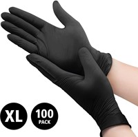 Nitril - doos/100 stuks - maat XL - zwarte handschoenen ongepoederd