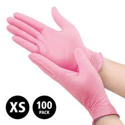 Nitril - doos/100 stuks - maat XS - roze handschoenen ongepoederd