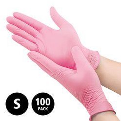 Nitril - omdoos/10x100 stuks - maat S - roze handschoenen ongepoederd