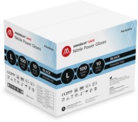 Nitril Power - doos/100 stuks - maat L - zwarte handschoenen ongepoederd-2