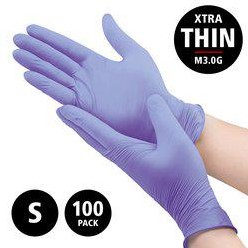Nitril - doos/100 stuks - maat S - violet handschoenen ongepoederd