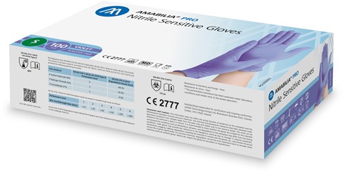 Nitril - doos/100 stuks - maat S - violet handschoenen ongepoederd-2