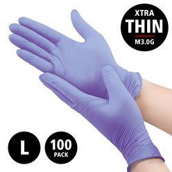 Nitril - doos/100 stuks - maat L - violet handschoenen ongepoederd