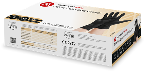 Nitril - doos/50 stuks - maat L - zwarte Diamond handschoenen - extra grip -2